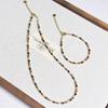 Melanoid Style Elegant Natural Stone Beaded Necklace: Retro, Trendy, Versatile Clavicle Chain for Women.