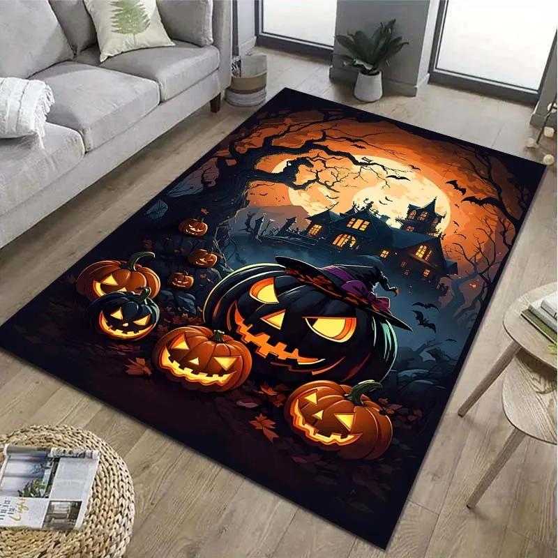 Halloween Gothic Pumpkin Print Carpet Large Area Rugs Living Room Decoration Bedside Floor Mat Sofa Table Mat Gift Decor