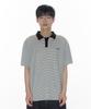 AMES-WORLDWIDE Basic Stripe Collar Tee Gray