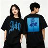 Summer Sonic 2026 Festival T Shirt Gothic Font & Blue Rose Double Side Print Oversized Unisex Couple Casual Streetwear Short