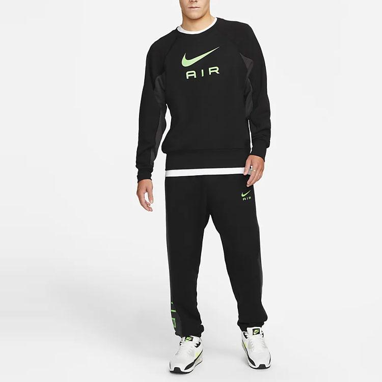 Nike Minimalist Letter Logo Print Long Sleeve Crew Neck Sweatshirt Men Tops Black DQ4206-011