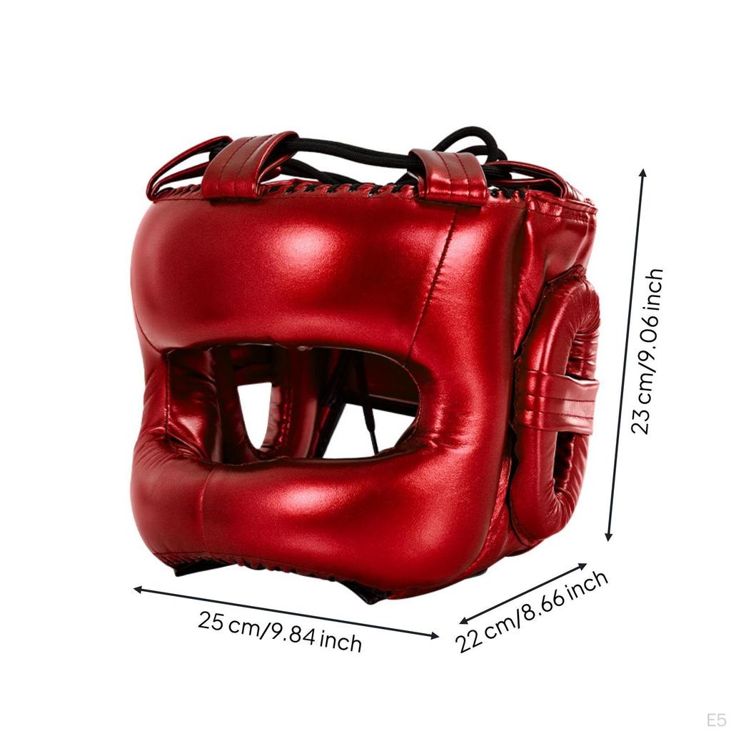 Boxing Headgear with Cheek Protectors | Full Coverage, Shock Absorbing L Black