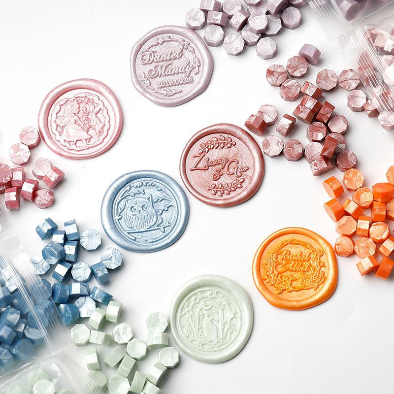 100pcs Per Bag Wax Beads for Sealing Wax stamp Wedding invitation envelop craft decoration gold stamp colorful wholesale DIY