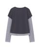 BAUF Shirred Layered Long Sleeve [Charcoal]