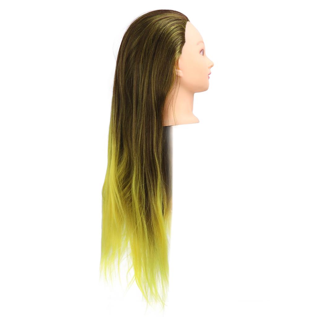 Gradient Wig Hair Mannequin Head Hairdressing Styling Training Braiding Doll Head with Hair Pin