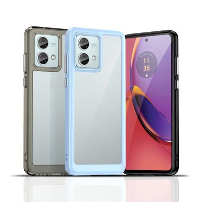 Funda de TPU transparente colorida para Motorola Moto G84 G54 G14 G04 G04S G24 G34, funda protectora a prueba de golpes, marco de protección completa, funda transparente colorida