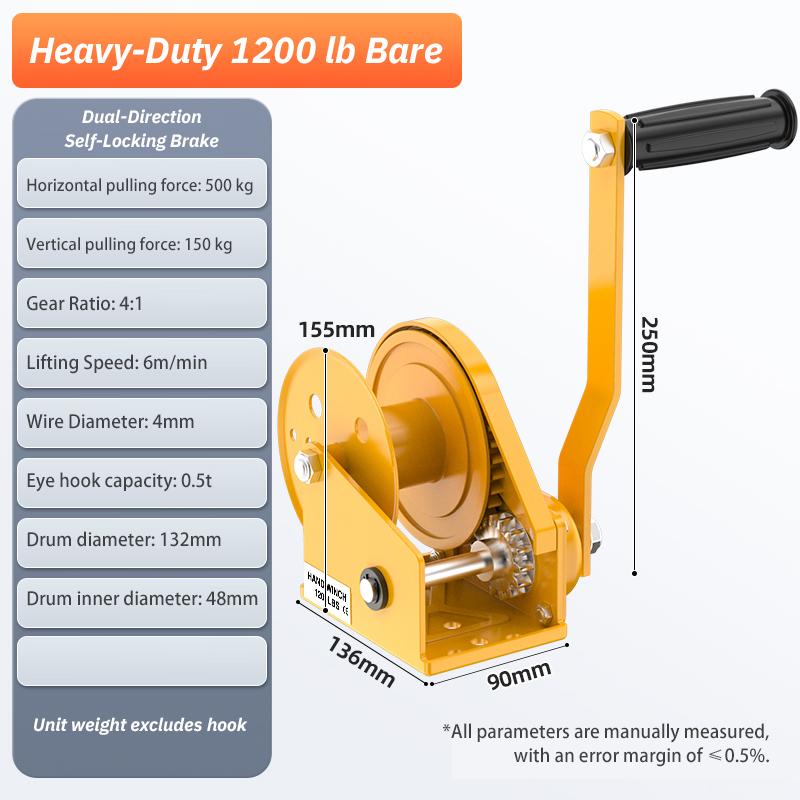 

Малая ручная лебедка Сверхмощная веревочная рукоятка Самоблокирующаяся лебедка 1200 фунтов Малая таль Двусторонняя блокировка для буксировки прицепа, лодки или квадроцикла