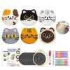 ADOFUN Punch Needle Material Tool Kit Coaster Embroidery Frame Needle Pen Pattern Fabric Set 6-Piece