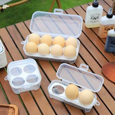 3/4/8 Grids Transparent Portable Egg Box Shockproof Anti-Fall Camping Picnic Egg Box Refrigerator Outdoor Camping Eggs Container
