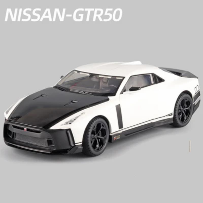 Over Size 1:18 Niaasn GTR 50 Alloy Sports Car Model Diecasts Metal Toy SuperCar Model Simulation Sound and Light Gifts