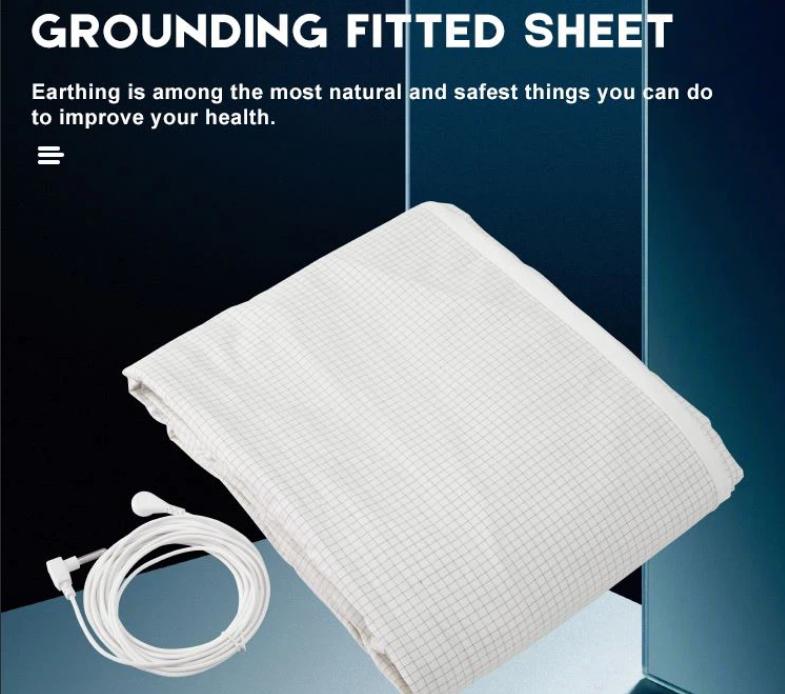 Ultimate Grounding Fitted Sheet - Reconnect with Earth While You Sleep! Anti-Inflammation, Better Sleep & More with Silver Fiber Technology