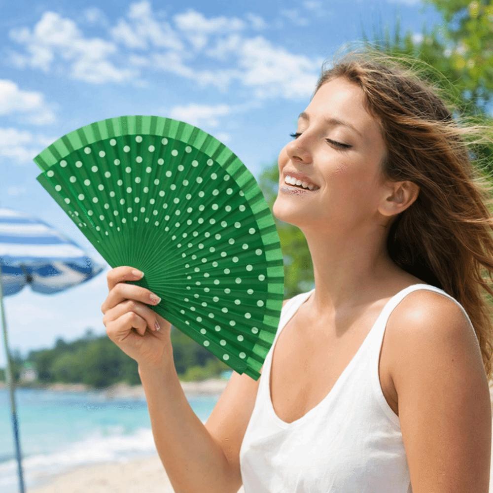 Vintage Flamenco Spanish Folding Fan Wood Handle Decorative Fan Dancing Fan Filming Props