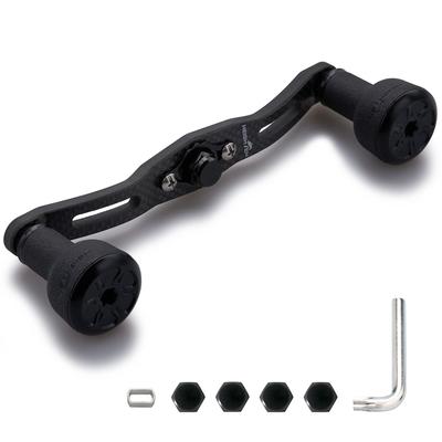 HEIGHTEN Moulinet 4mm Fibre de Carbone avec 24mm TPE Compatible avec et Moulinets Baitcasting Abu Poignée 120/110mm, Épais, Bouton 1.5K, Shimano, Daiwa, (120 mm,