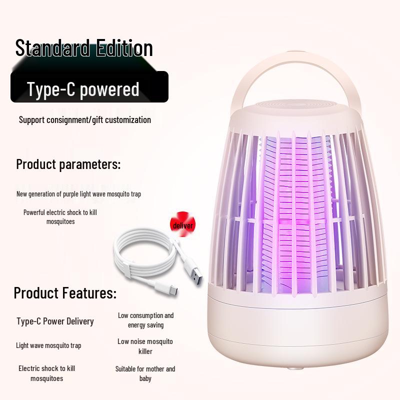 USB Wall-Mountable Night Light & Mosquito Killer Lamp for Bedroom