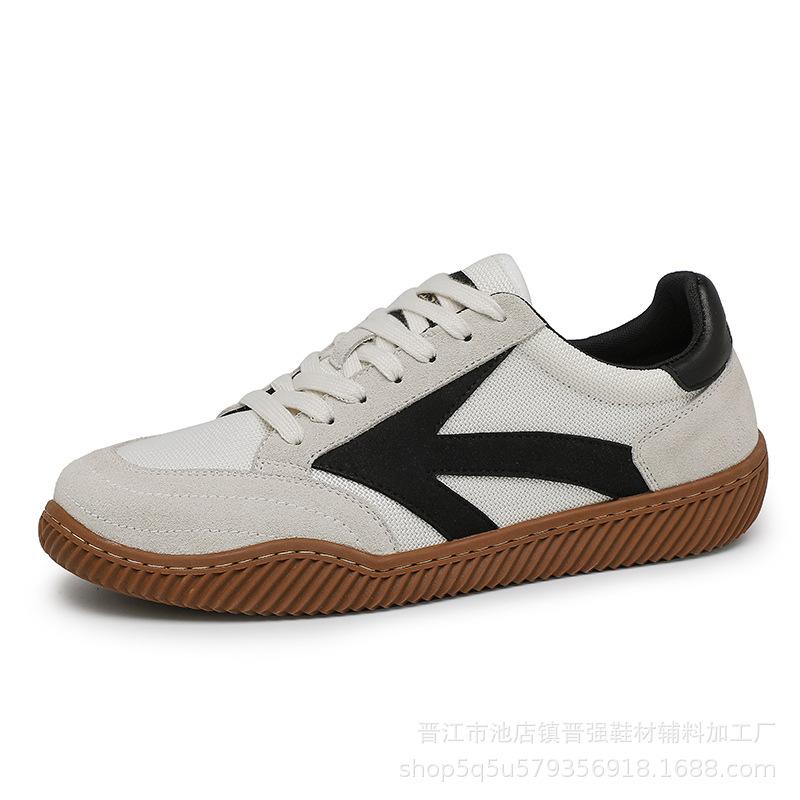 

Winter anti-velvet cowhide retro style casual trendy shoes lightweight shock-absorbing mesh sports shoes fashionable versatile men s shoes 44 бежевый
