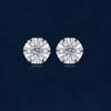  S925 Silver Rhodium Plated Moissanite Sunflower Stud Earrings for Women Commute Wear Patio Brunch & Floral Gifts