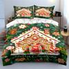 Gingerbread House and Snowman. Bedding Sets Duvet Cover Sets Duvet Covers Pillowcases(1 * Duvet Cover 2 * Pillowcases Without Duvet Insert)