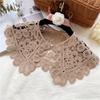 Vintage Shawl O-Neck Doll Fake Collar Shirt Women Hollow Crochet Lace False Collar Detachable Woman Half Shirt Faux  Col