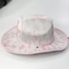 Pink Cowgirl Hats Sequins Star Cow Girl Hat with Cow Print Adult Cowboy Hat