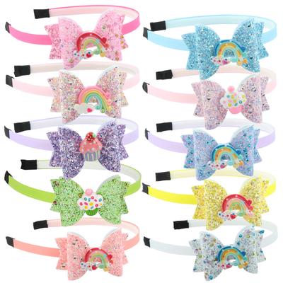 1 buc. Fundițe Drăguțe pentru Păr Benzi de Păr pentru Fete 7.5cm Fundițe Strălucitoare Benzi de Păr Fundiță Curcubeu pentru Păr Accesorii de Păr Copii