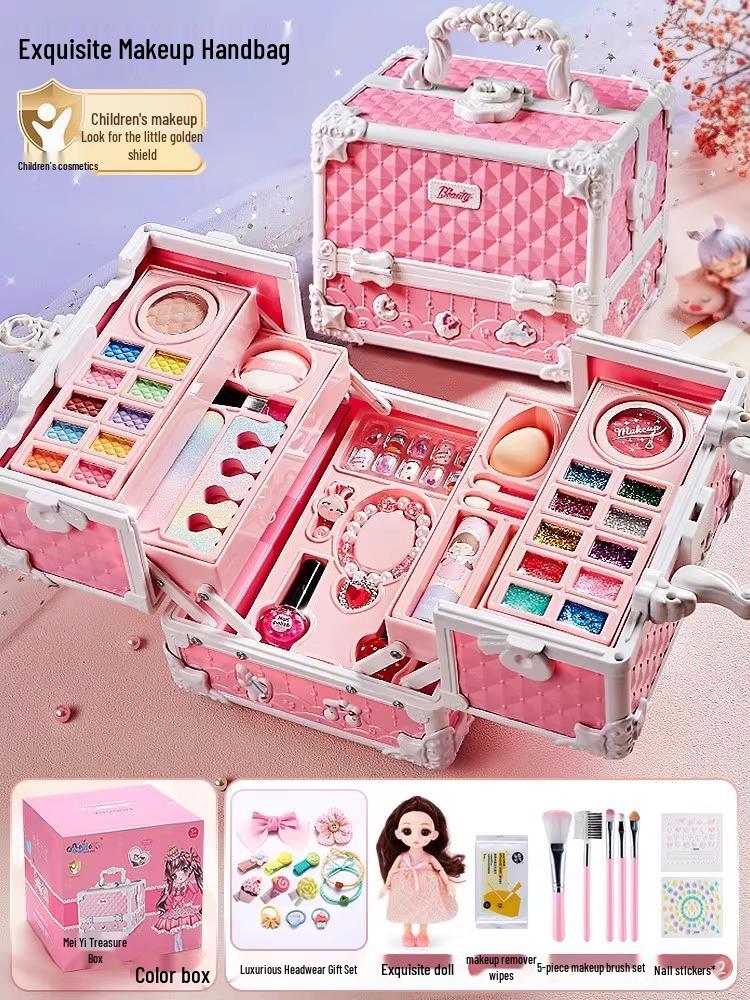 Set de Machiaj de Prințesă pentru Copii Netoxic - Cosmetice pentru Copii și Cadou Lac de Unghii