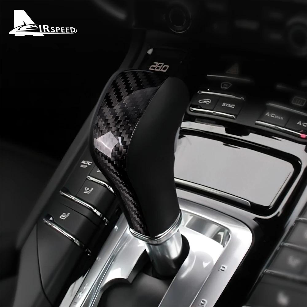 Real Hard Carbon Fiber Cover for Porsche Cayenne 2011 2012 2013 2014 2015 2016 2017 Car Gear Shift Knob Interior Accessories