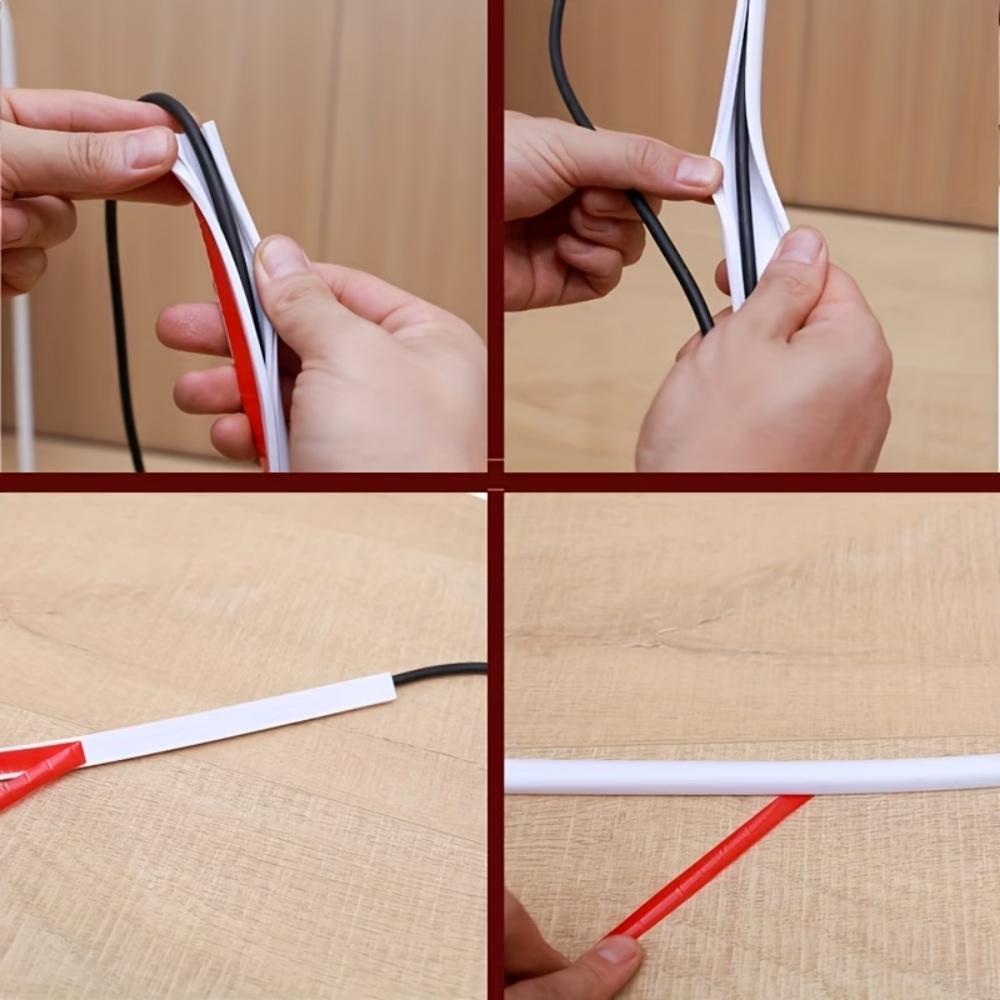 1 pezzo 78,74/118,11/196,85 pollici X 0,39 pollici Copricavo Flessibile per Pavimento Canalina in PVC Canalina per Cavi Gestione Cavi Nascondicavi