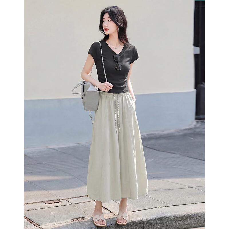 Graceful Age Elegant Short Sleeve Tee & Mid-Length Skirt Set 262221T1