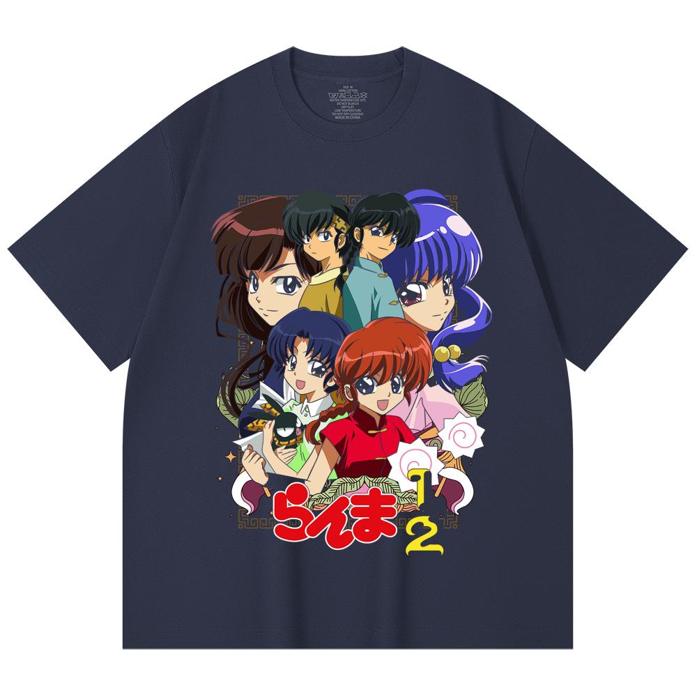 230 Gsm 100% Cotton Ranma 12 V6 Print Unisex Heavy Cotton T Shirt