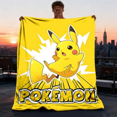 1 Stück Pikachu, Pokémon Outdoor Weiche Decke Ultra Flauschig, Warm, Vielseitig und Pflegeleicht für Camping, und