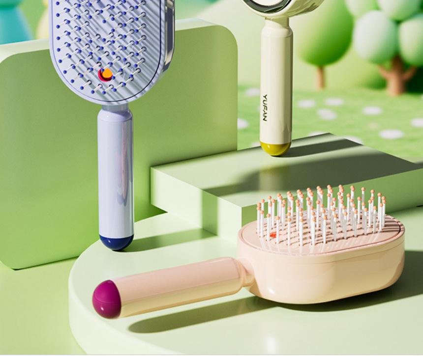 Peine Eléctrico con Spray Recargable por USB Peine para el Cuidado del Cabello Promueve Cabello Voluminoso Peine Multifunción Antiestático