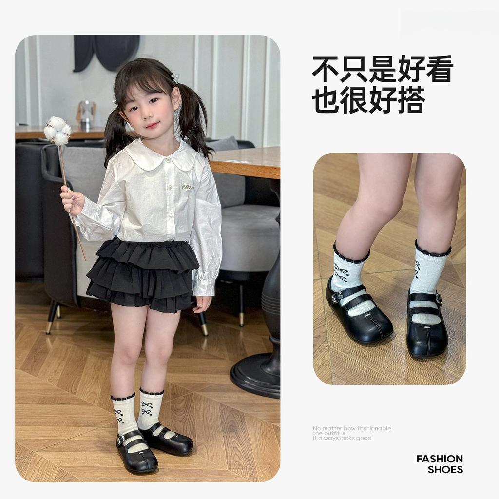 Girls small leather shoes 2025 new spring children's princess shoes soft sole silver baby girl shoes spring and autumn ballet shoes