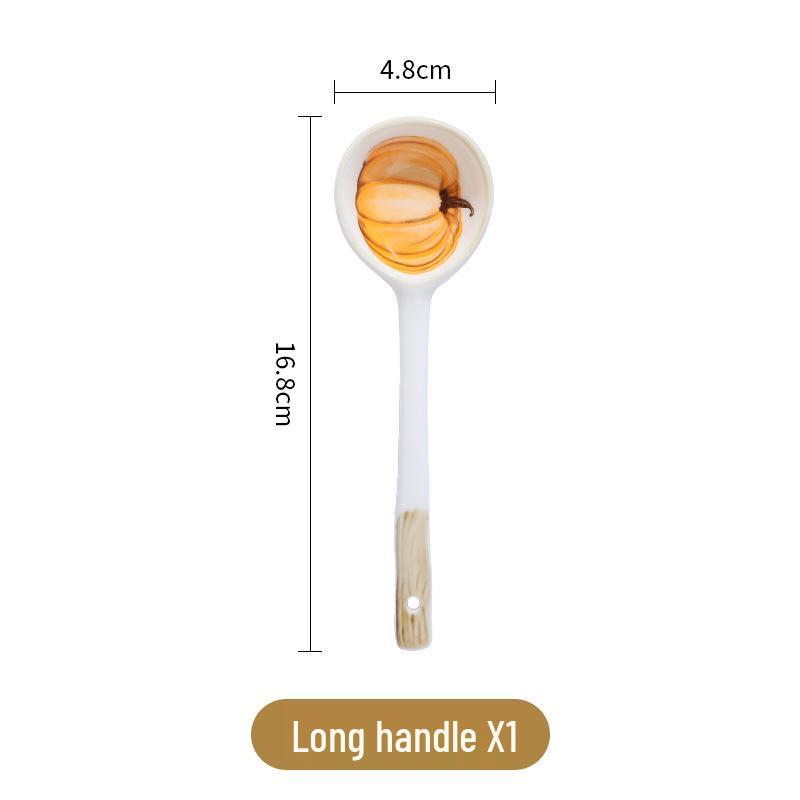 Ceramic Underglaze Twisty Stirring Spoon - Cute Children's Tableware and Dessert Spoon