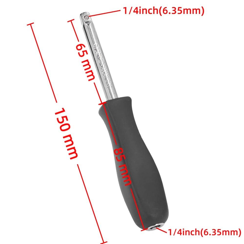 2PCS 5.9 Inch Length 1/4 Inch Drive Spinner Handle Anti-Slip Grip Internal Square Drive Socket Driver Handle