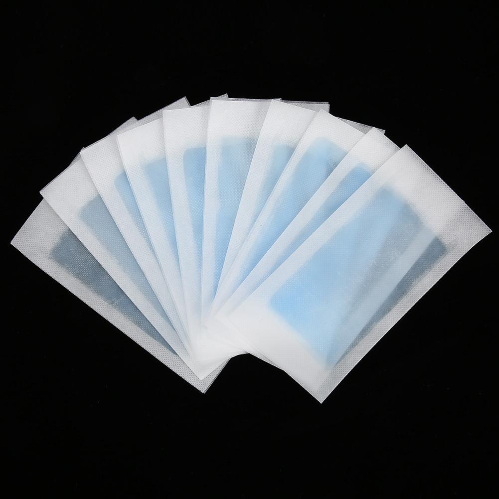 10 Pezzi Carta Depilatoria Gambe Corpo Viso Strisce Depilatorie a Cera(blu)