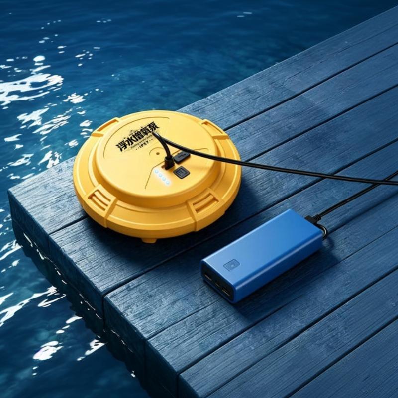 Waterproof Automatic Oxygen Pump Portable Intelligent Floating UFO Aerator for Backyard Pond Fish Tank Fishing