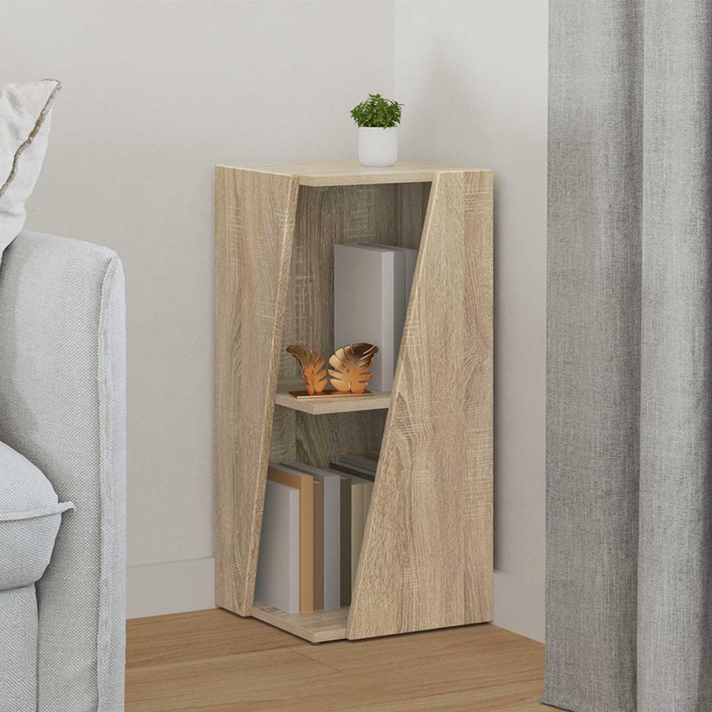 Side Shelf Sonoma Oak Finish 33 x 32 x 70.5 cm Engineered Wood