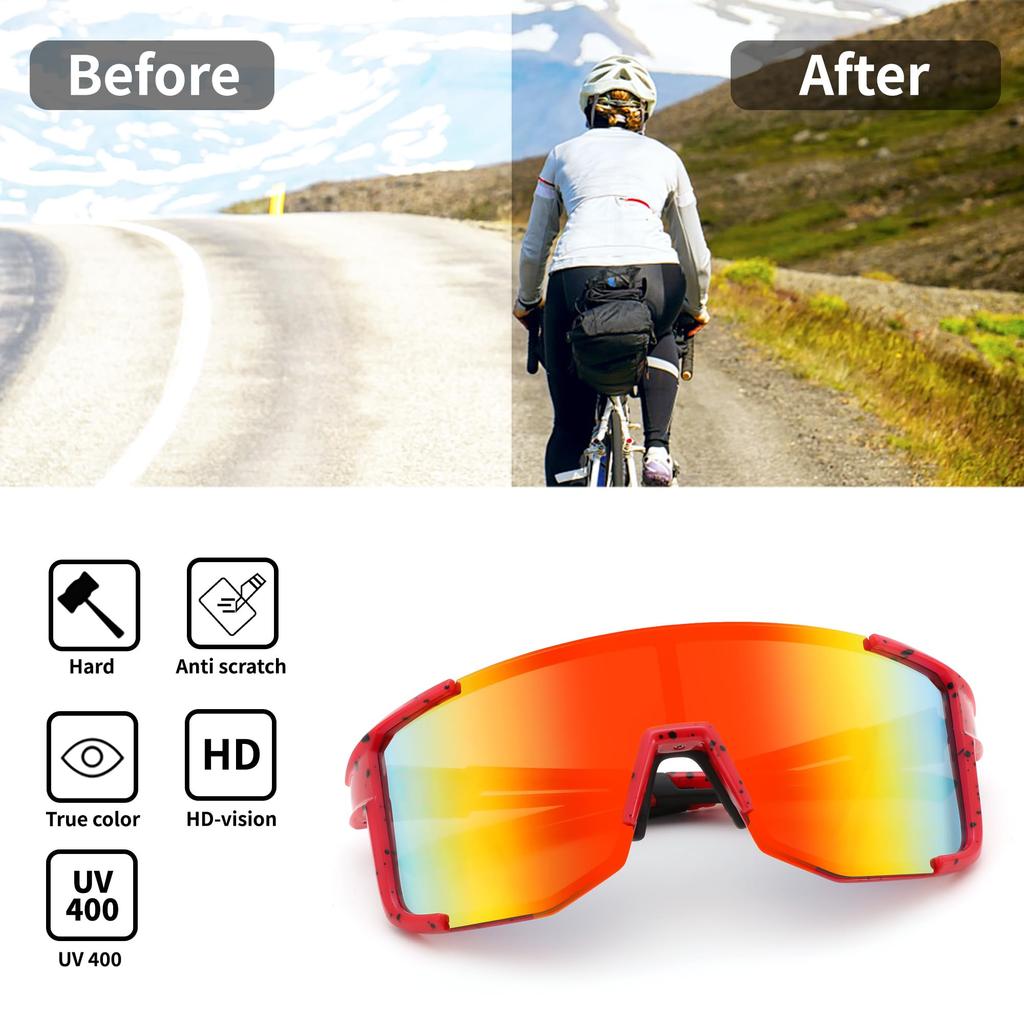 Sports Sunglasses for Unisex Eyewear for Golf B0224 [FEISEDY] Men, Baseball, Cycling, UV400, Fishing, Running,