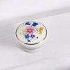 8Pcs European Style Ceramics Cabinet Knob Single Round Pulls Orchids Motifs Door Knob And Handles For Dresser Drawer Wardrobe