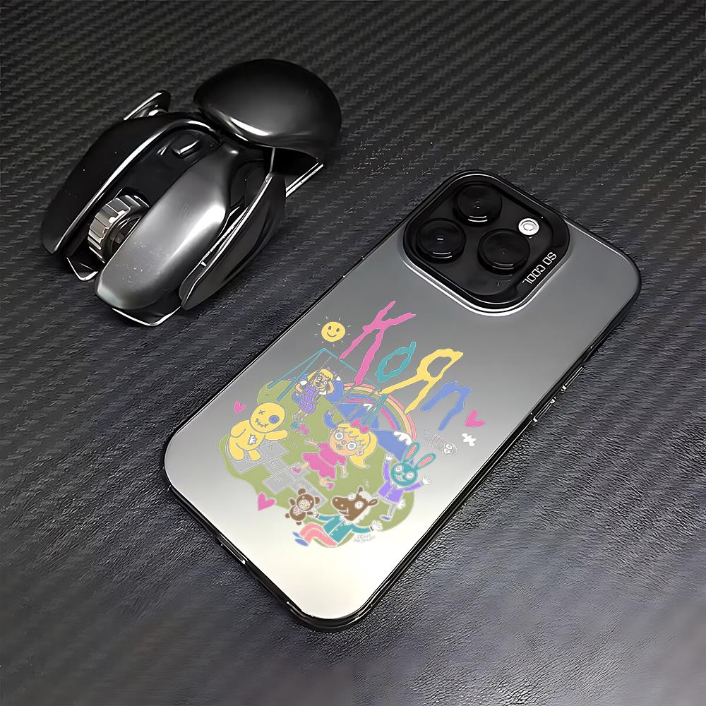 K-Korn Rockband Handyhülle für iPhone 16e, 16, 15, 14, 13, 12, 11 mini, Pro Max, X, XR, XS Max, 8, 7 Plus – stoßfeste, matte Rückseite