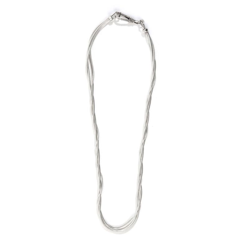 SEWNSWEN SILVER LAYERED SILK SNAKE NECKLACE
