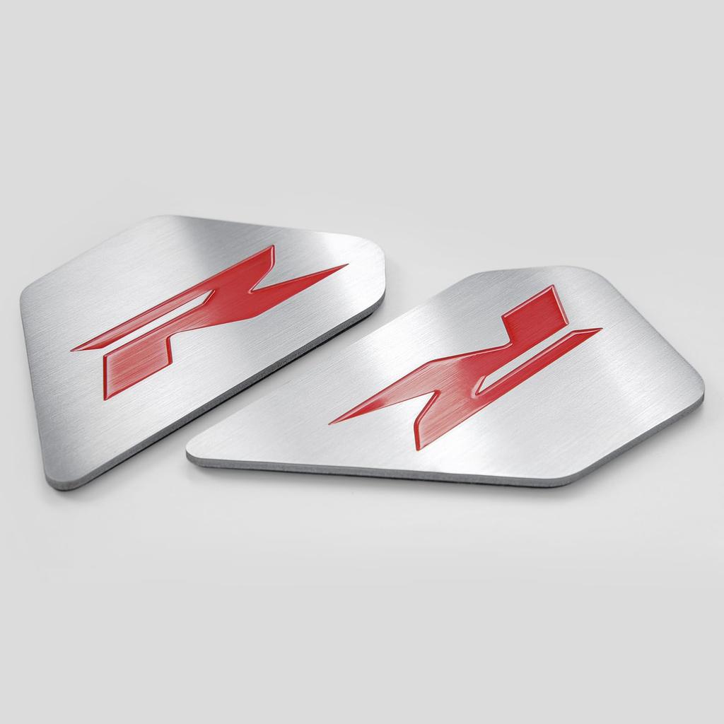 WOOGA Stainless Steel Frame Filler Side Cover Trim Type R Emblem For Honda CBR 650R CB650R 2019-2025 (Red)
