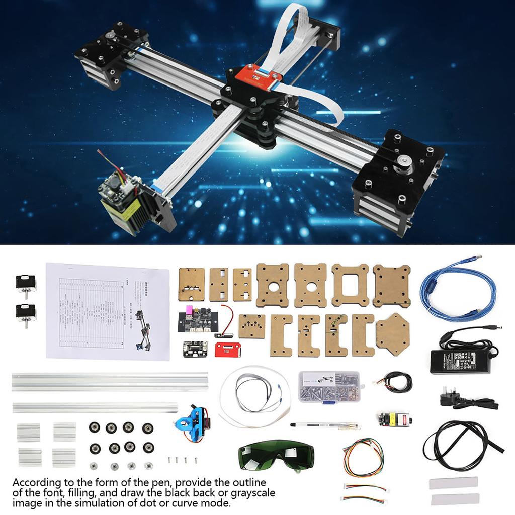 2 Axis CNC XY Plotter Pen Drawing Machine Robot with 0.5W Laser