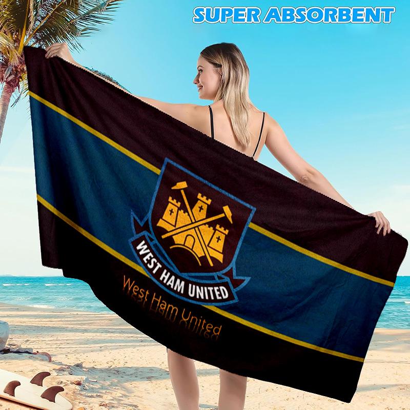 1PC West Ham United Beach Towel, Microfiber Beach Towel, Perfect For Pool, Beach, Travel, Home Decor Beach Party Fan gifts