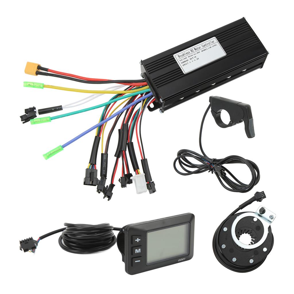 24V 36V 48V 30A Sinewave Controller GD01 Panel with Power Assist Sensor Thumb Throttle Electric Bike Conversion Kit for