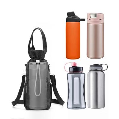 Water Bottle Holder With Adjustable Shoulder Strap Portable Insulated Water Bottle Bag Water Bottle Carrier Bag With Phone Pouch