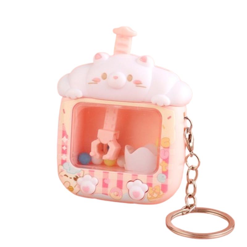1~8PCS Claw Machine Shape Keychain On The Phone Cute Small Key Chain Bag Pendant Playable Toy Children Christmas Birthday Gifts