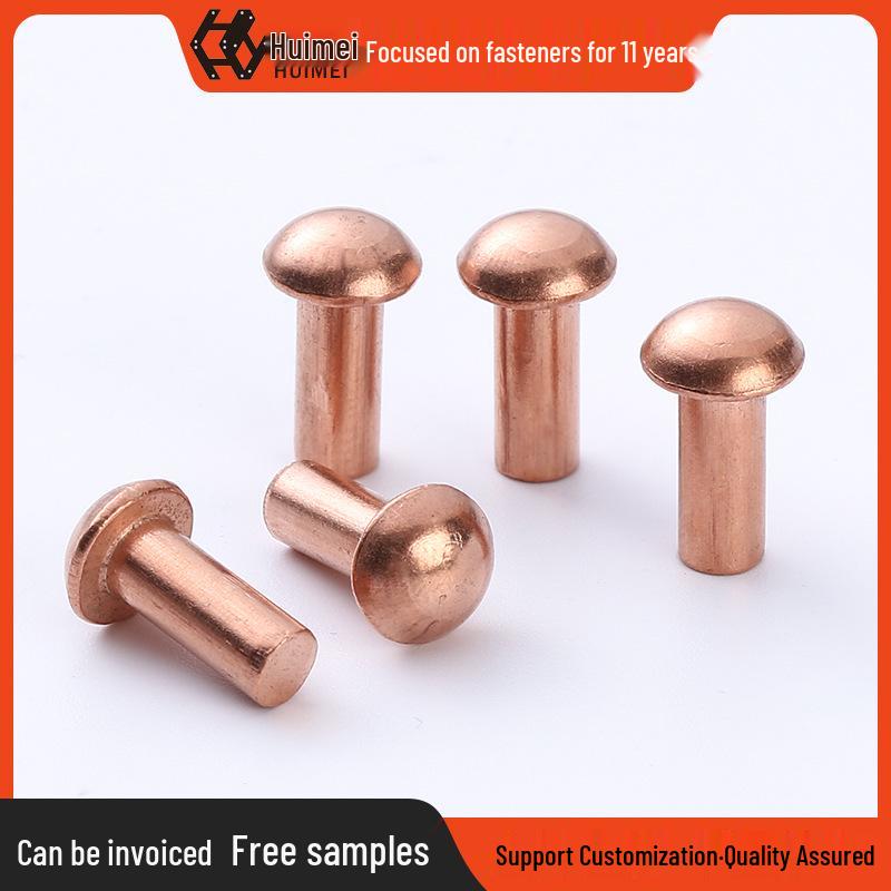 GB867 Semi-Round Head Purple Copper Rivets - National Standard Solid Copper Nails, Round Head, Ample Stock.