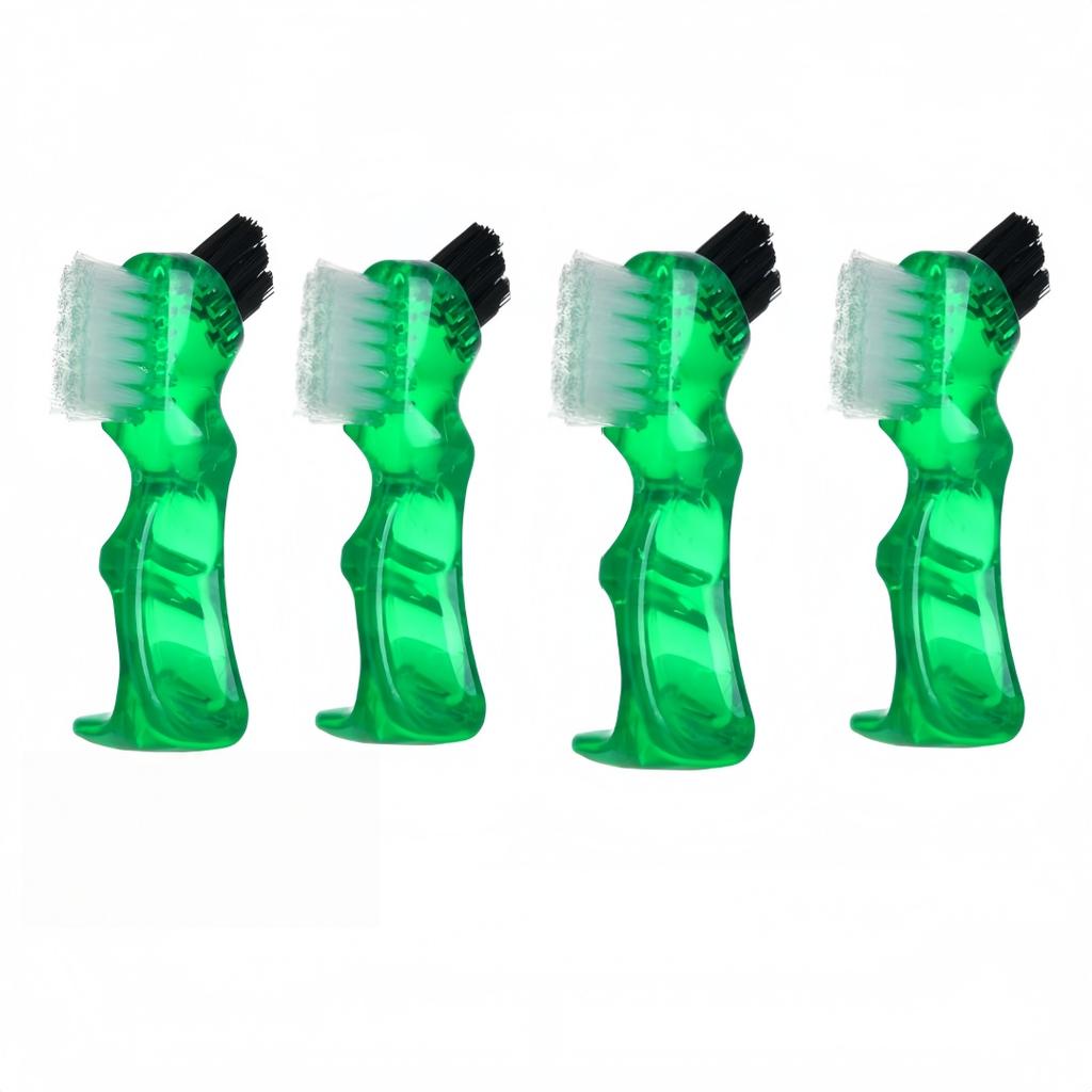 4Pcs Denture Cleaning Brush Portable Double Head Denture Brush Multifunctional False Tooth Brush Oral Cleaning Denture Care Tool