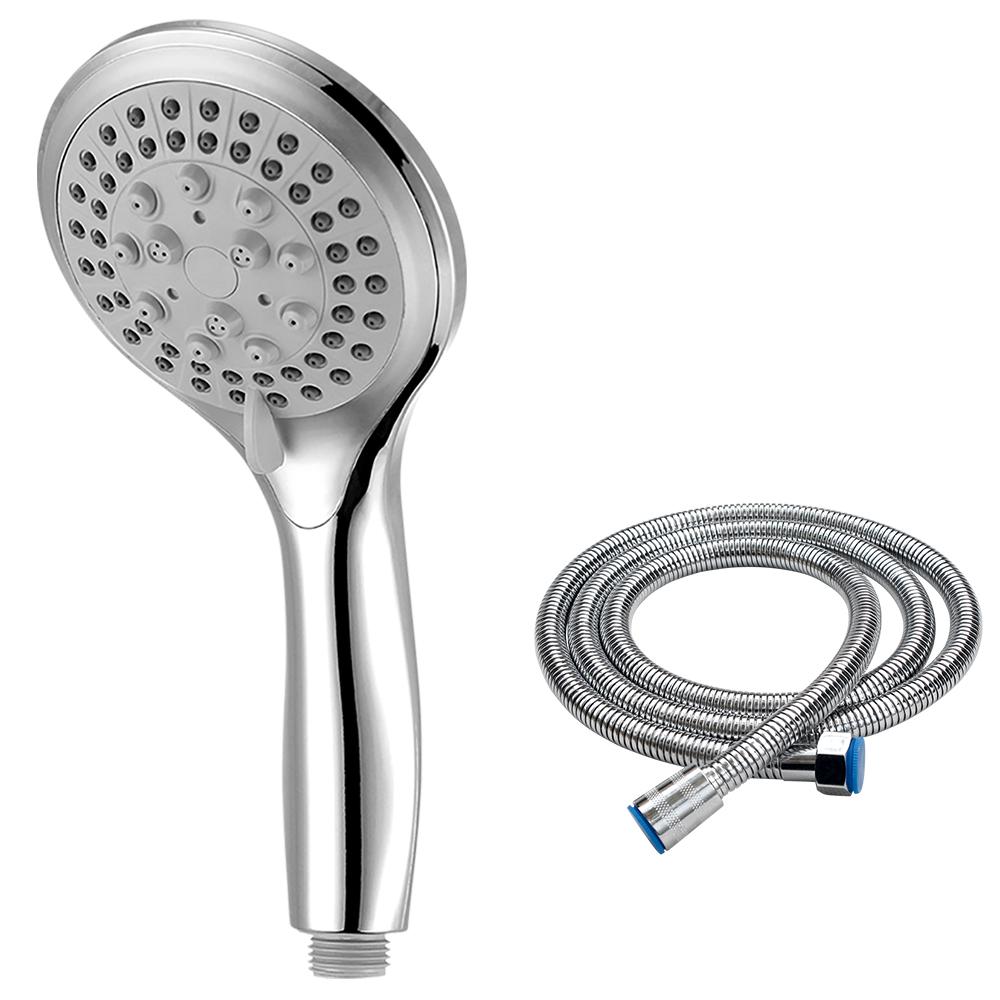 Cap de duș rotund cu ploaie, de înaltă calitate, 5 moduri, cu seturi de furtunuri, suport de duș pentru baie, accesorii de duș, dușă gray